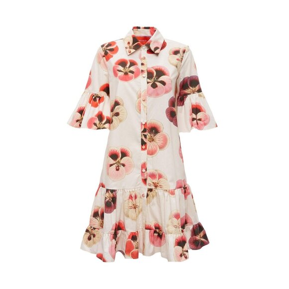 LA DoubleJ Dresses & Skirts - NWT La Double J Choux in Pansy Floral Cotton Mini Shirt Dress XL $760